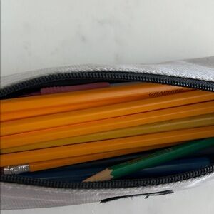 Tech Gear Silver & Black Travel Pouch and pencils